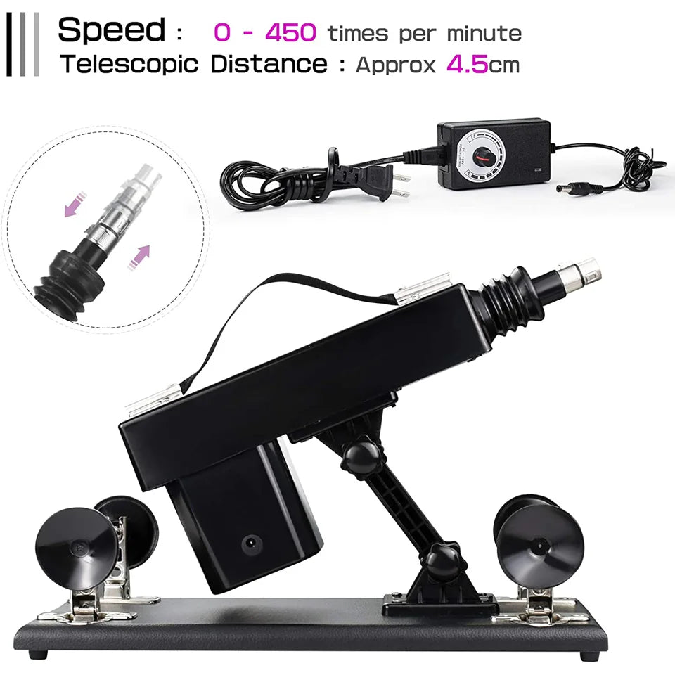 ROUGH BEAST Automatic Sex Machine with Big Black Dildo for Women Love Machine Masturbation Pumping Gun for Couple Men Sex Toys