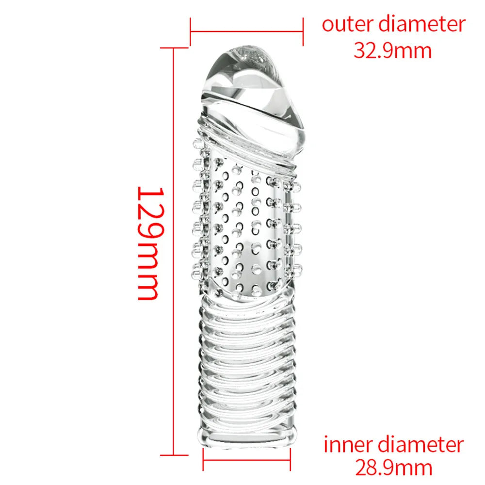 Adult Sex Toy Penis Vibrating Condoms Enlargement Men Reusable Cock Condom vibrator Full Cover Penis Sleeve Sex Toys for Couples