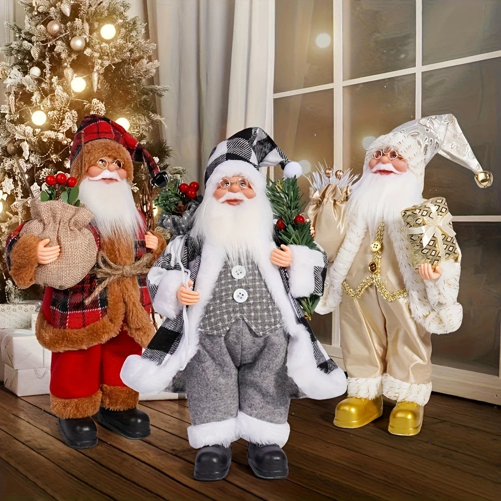 11.8-inch tall classic Santa Claus statue decorative item, Christmas table decoration, home decoration handicraft, room decorati