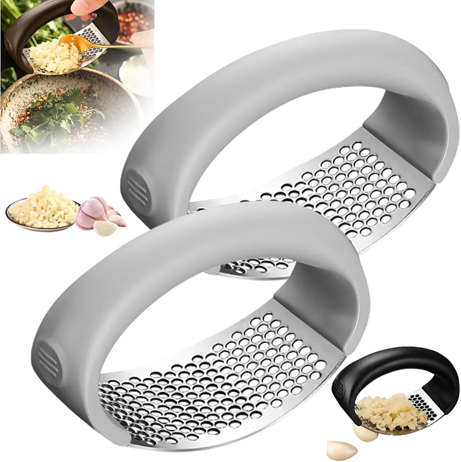 Stainless Steel Garlic Press Crusher Manual Garlic Mincer Chopping Garlic Tool Fruit Vegetable Tools Kitchen Accessories Gadget