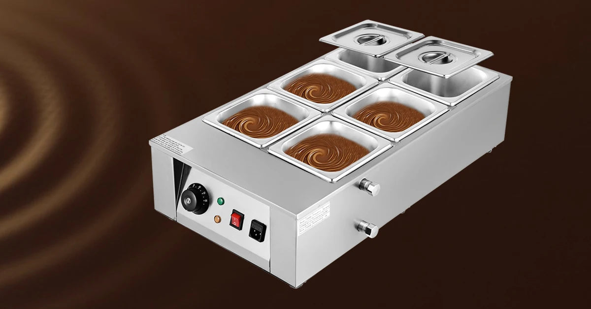 Stainless Steel Chocolate Melter 1-6 Cylinder Chocolate Melting Machine Electric Pot Heater Food Warmer Snack Food processor