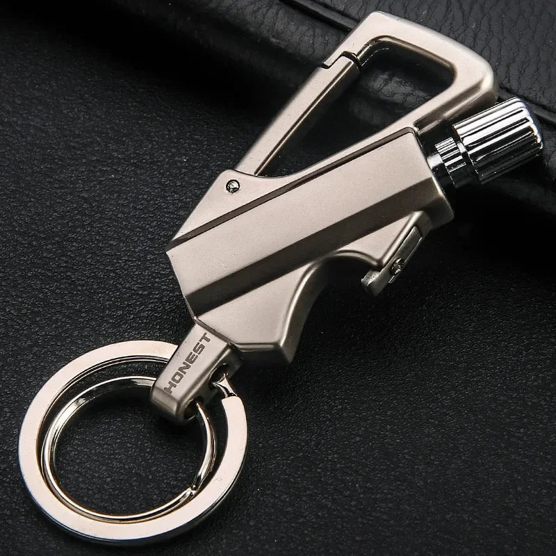 Outdoor Multifunctional Portable Match Keychain, Kerosene Lighter, Metal, Camping Ignition Tool, Men's Gadget