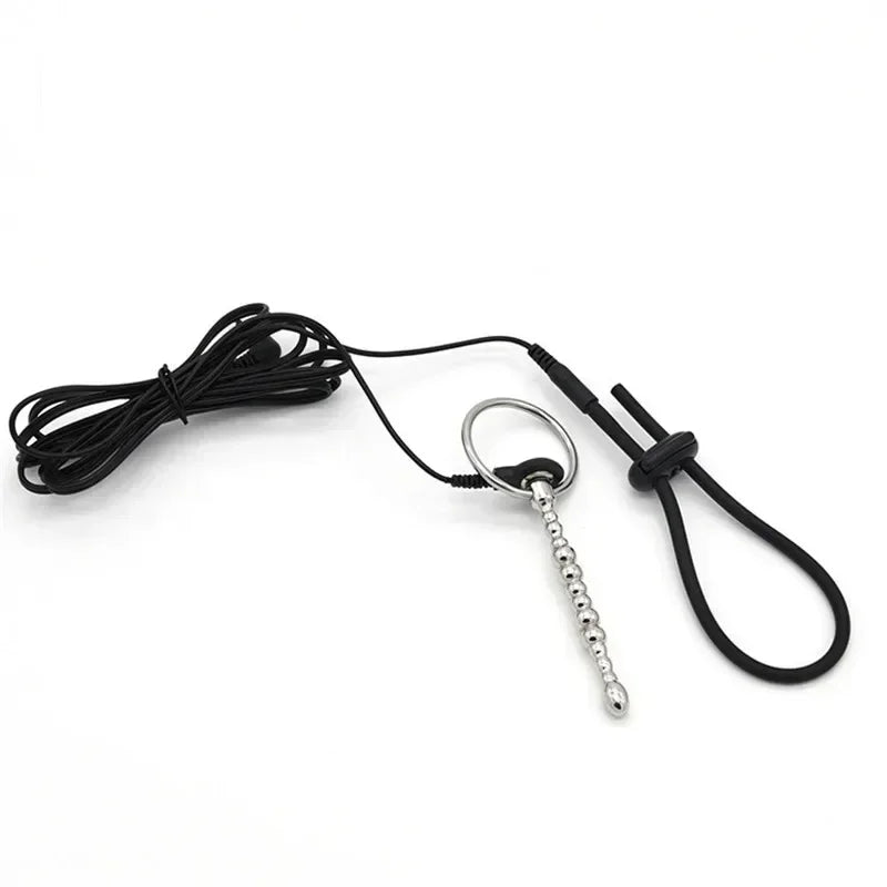 Electric Shock Pulse Penis Ring Medical Themed Toys Penis Plug Stimulation Urethral Dilator Sound Masturbation Sex Toy for Men