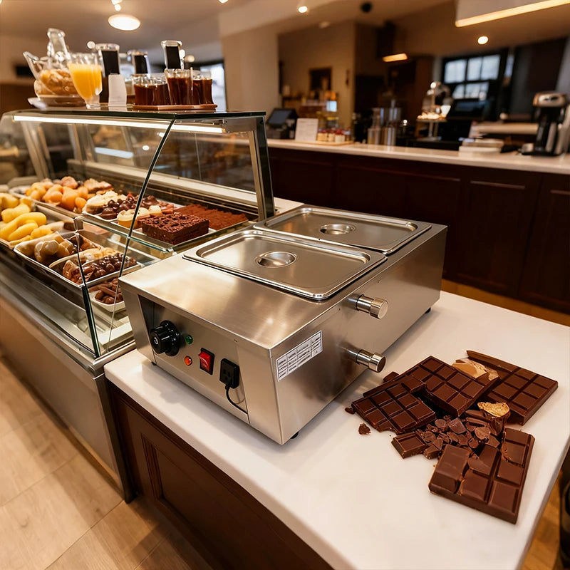 Stainless Steel Chocolate Melter 1-6 Cylinder Chocolate Melting Machine Electric Pot Heater Food Warmer Snack Food processor