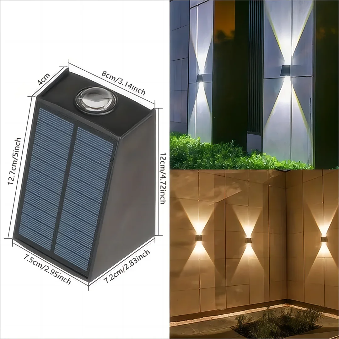 Solar Outdoor Wall Light Up Down,Waterproof Outdoor Lamp  Wall Sconces Lights for Garage Garden Yard