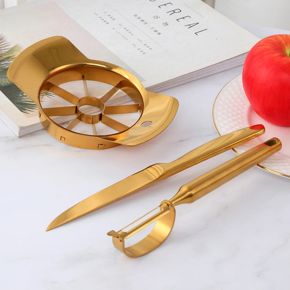 1/3PCS Stainless Steel Vegetable Fruit Tools Apple Cutter Fruit Knife Divider With Melon Potato Cucumber Slicer Kitchen Gadgets