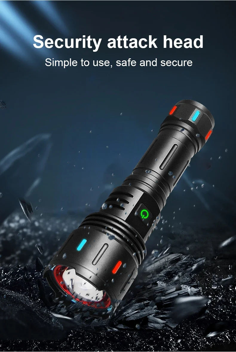 2025 Most Powerful LED Flashlight Rechargeable LED Flashlights High Power Zoom Torch Light Long Range Tactical Lantern Camping