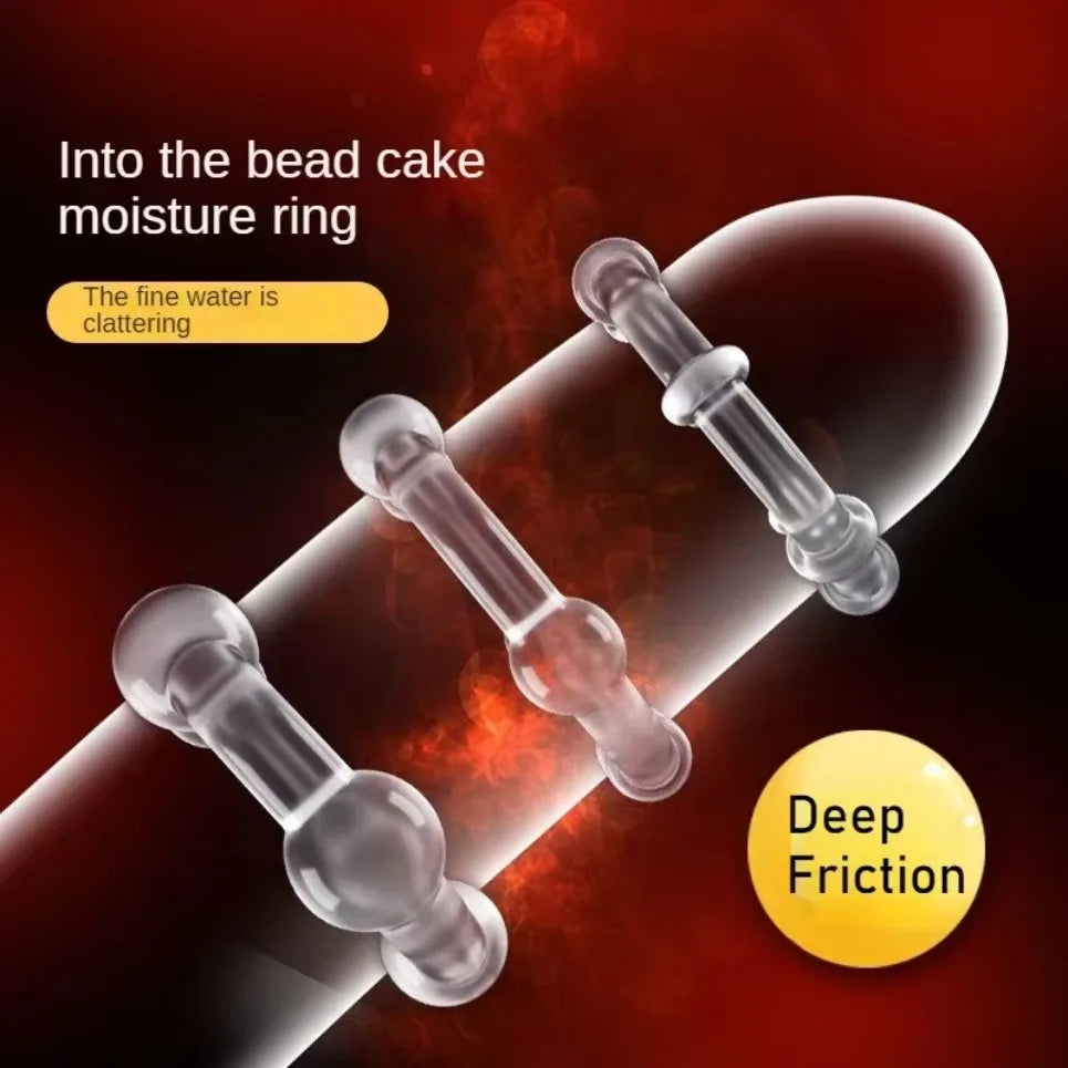 3PCS Penis Rings Crystal Delay Cockring Silicone Bdsm Bondage Erotic Accessories Prostate Adult Sex Toys For Men Male Chastity