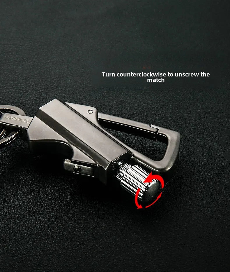 Outdoor Multifunctional Portable Match Keychain, Kerosene Lighter, Metal, Camping Ignition Tool, Men's Gadget