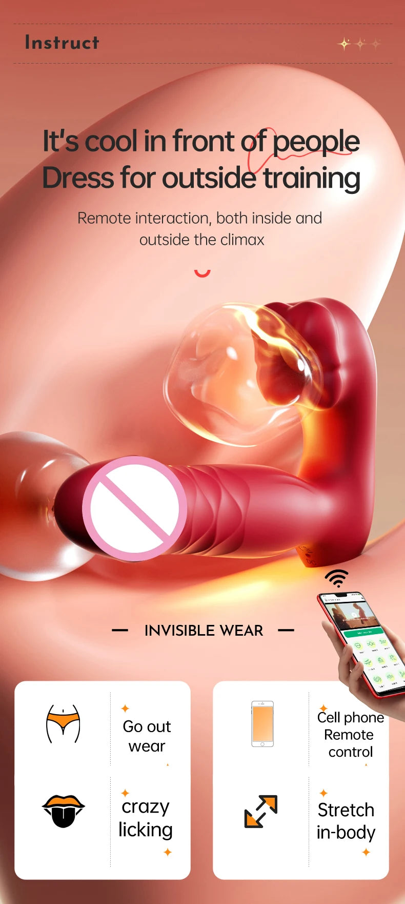 Heating Dildo Tongue Masturbation Vibrator App Control 9 Clitoral Licking Thrusting Modes G-Spot Sex Toys for 18+ Women Couples