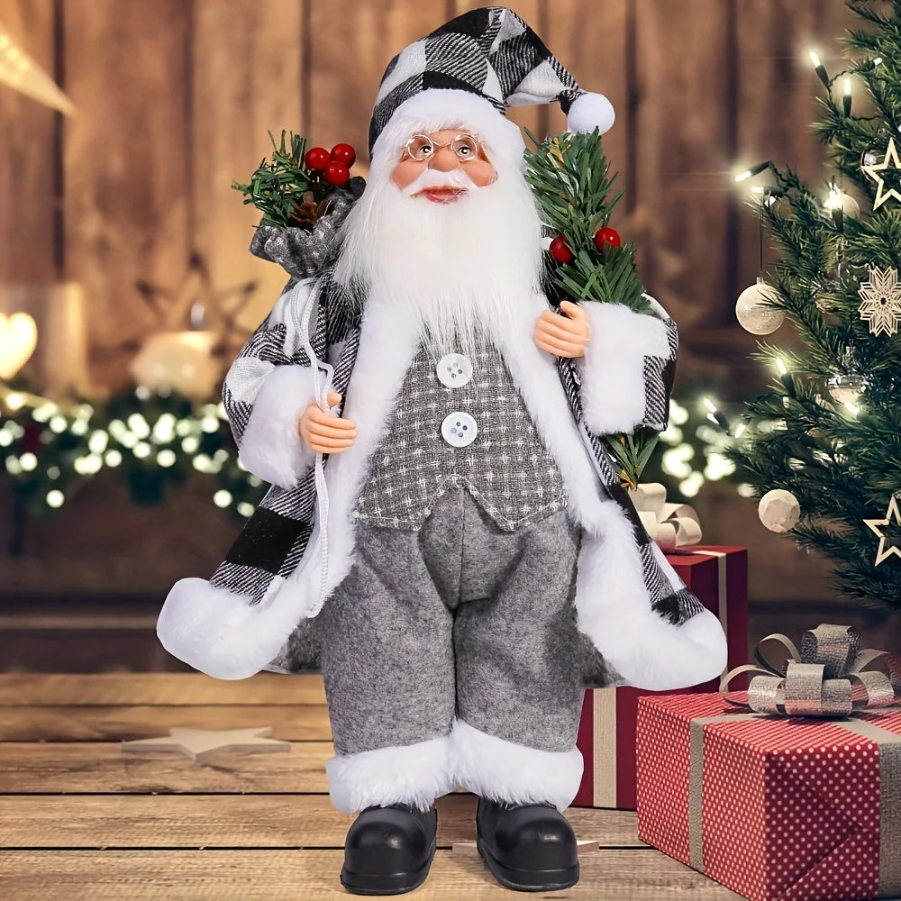 11.8-inch tall classic Santa Claus statue decorative item, Christmas table decoration, home decoration handicraft, room decorati