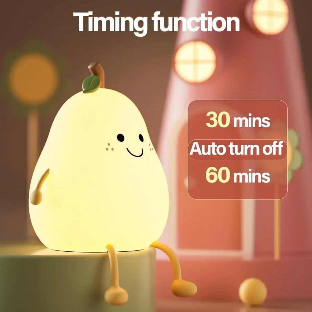 Cute Night Light 3 Level Dimmable Nursery Nightlight Super Squishy Silicone USB Rechargeable Touch Control 7 Colors Night Lamp