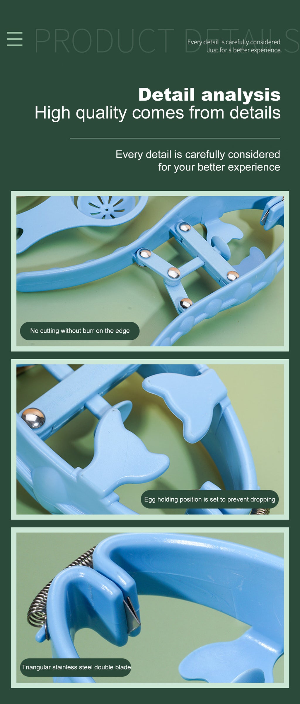 Egg Opener Manual Stainless Steel Multifunction with To Bake Egg Yolk White Cracker Kitchen Home Gadgets Tool Novel Accessories