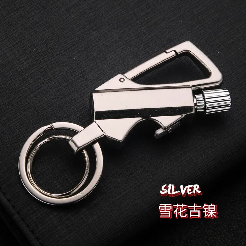 Outdoor Multifunctional Portable Match Keychain, Kerosene Lighter, Metal, Camping Ignition Tool, Men's Gadget