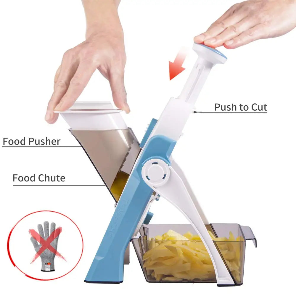 5 In 1 Vegetable Cutter Strip Cutter Adjustable Thickness Multi-Function Vegetable Cutter Safe Kitchen Accessories Gadget