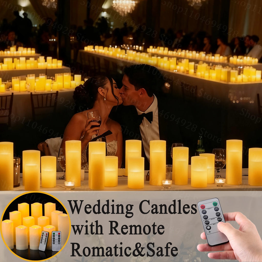 12-240PCS Led Candles Flameless Candles with Remote Battery Operated Candle for Wedding Candlelight Concert Christmas Fireplace