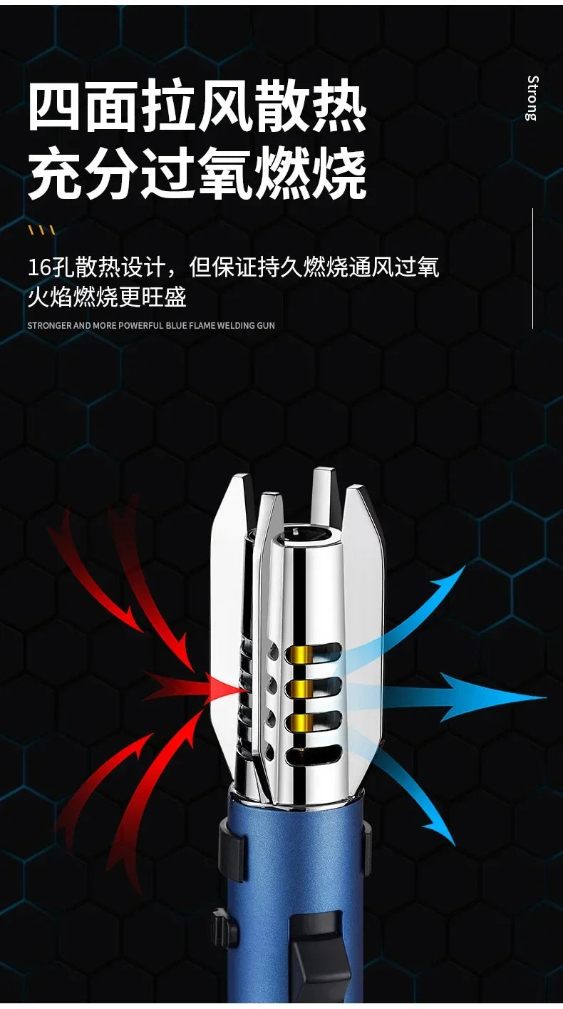 HOT High Temperature Welding Gun Lighter Windproof Red Flame Cigar Lighter Butane Inflatable Lighter Outdoor BBQ Men's Tools