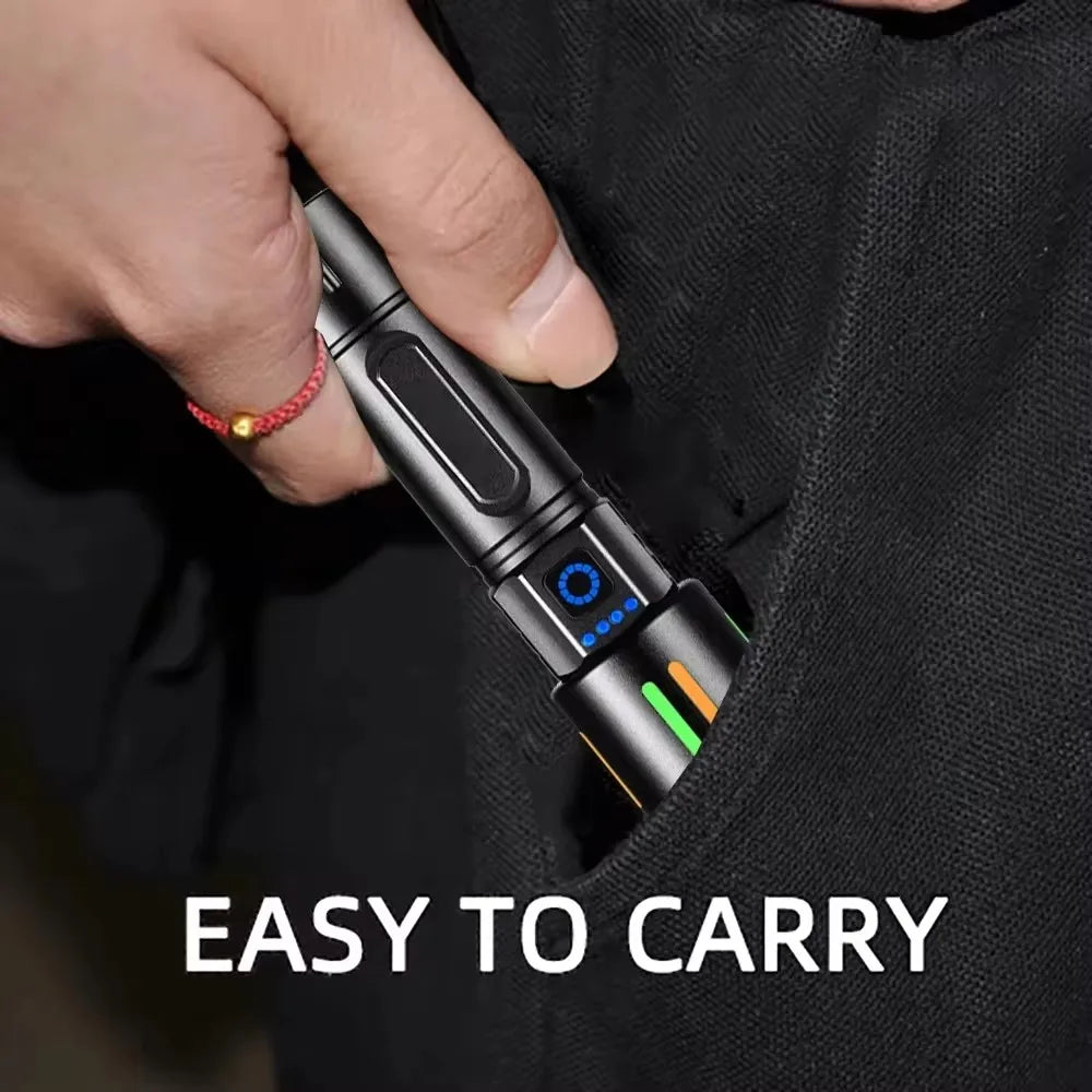 2025 Most Powerful LED Flashlight Rechargeable LED Flashlights High Power Zoom Torch Light Long Range Tactical Lantern Camping