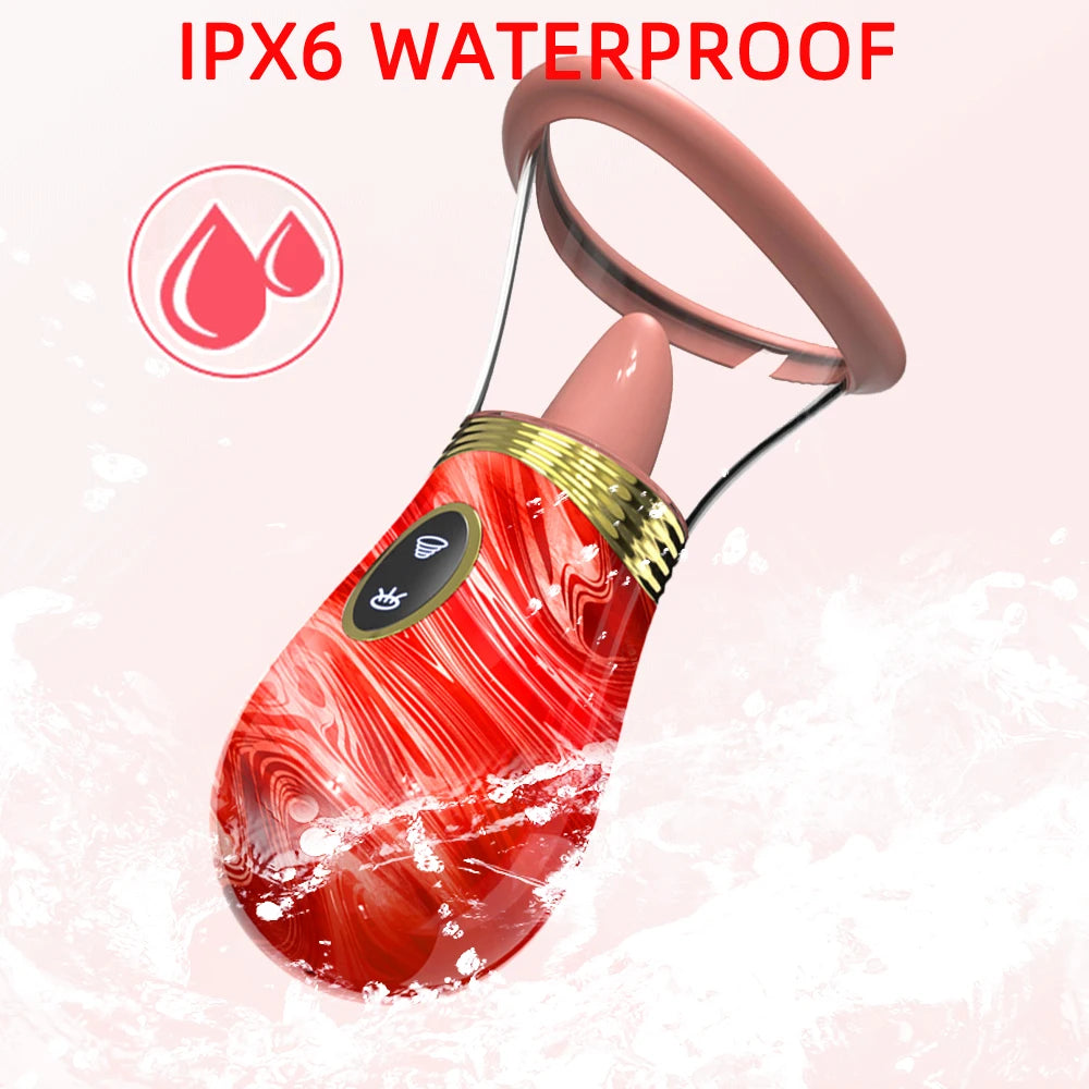 Clit Tongue Licking Vibrator Female Sex Toys for Women Mouth Biting Oral Clitoris Stimulator Sucking Nipple Orgasm Adult Product