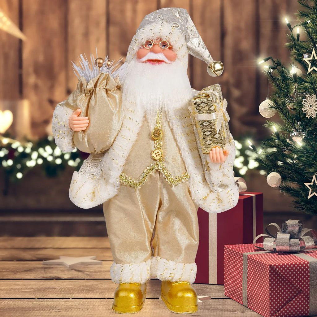 11.8-inch tall classic Santa Claus statue decorative item, Christmas table decoration, home decoration handicraft, room decorati
