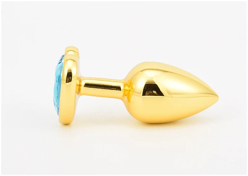 Golden Stainless Steel Anal Plug Crystal Anal Toys Female Adult Sex Products Men's Butt Plug Anal Trainer for Couples 3 Sizes