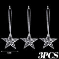 24/2PCS Crystal Clear Christmas Ornaments Acrylic Snowflake Icicles Pendants Winter Party Holiday Xmas Tree Hanging Decorations