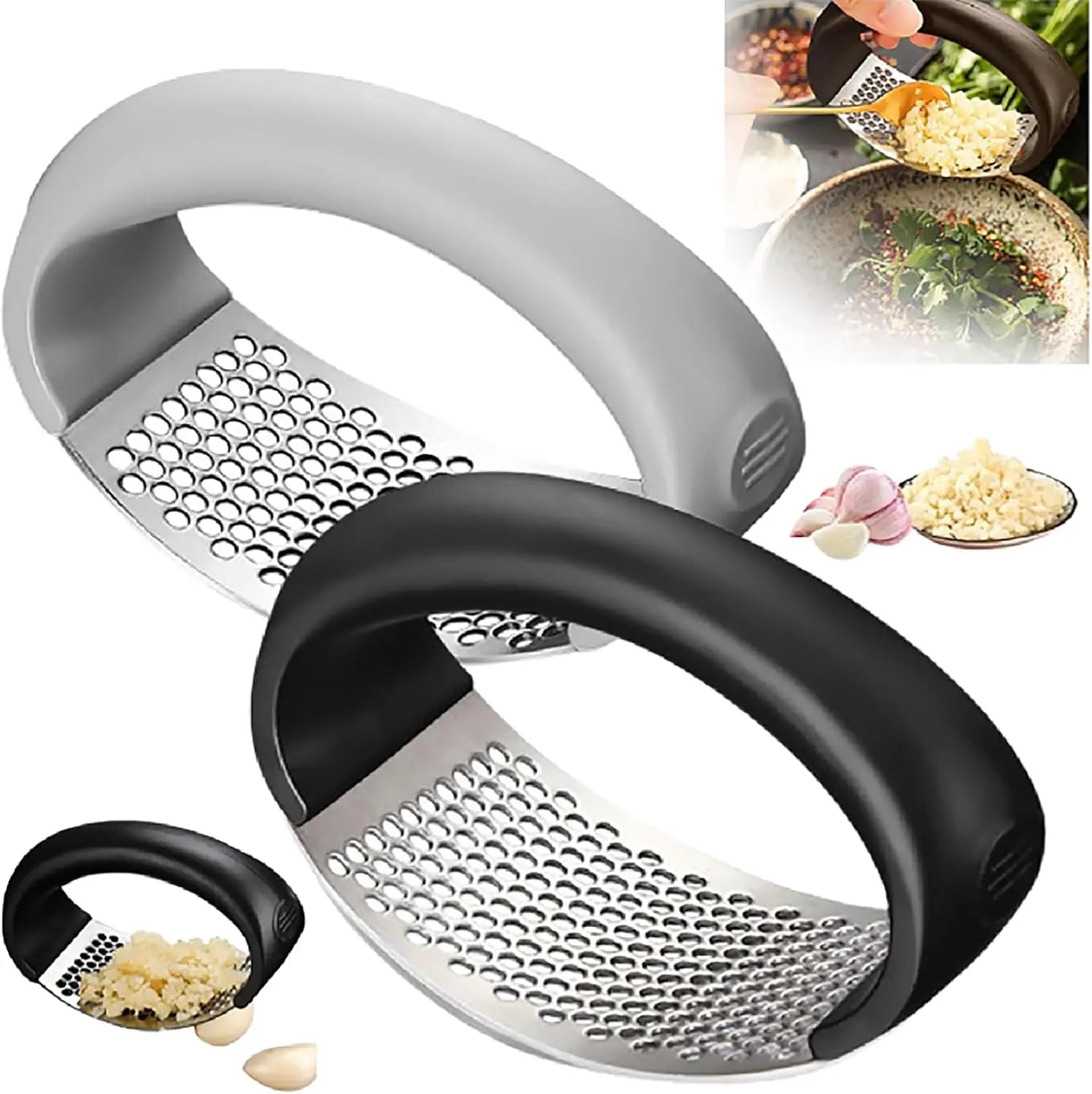 Stainless Steel Garlic Press Crusher Manual Garlic Mincer Chopping Garlic Tool Fruit Vegetable Tools Kitchen Accessories Gadget