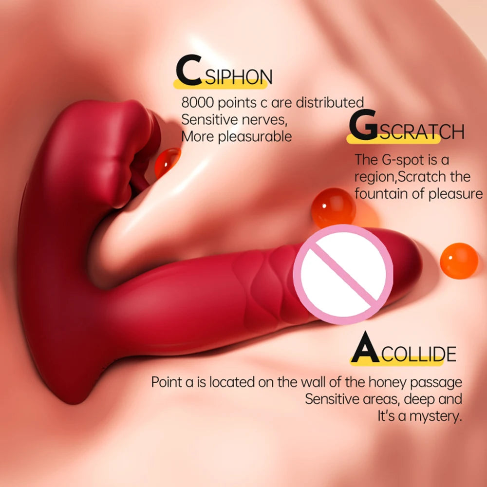 Heating Dildo Tongue Masturbation Vibrator App Control 9 Clitoral Licking Thrusting Modes G-Spot Sex Toys for 18+ Women Couples