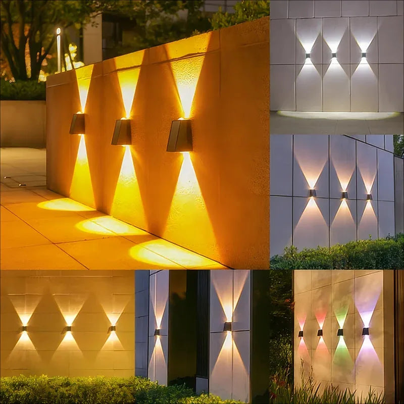 Solar Outdoor Wall Light Up Down,Waterproof Outdoor Lamp  Wall Sconces Lights for Garage Garden Yard