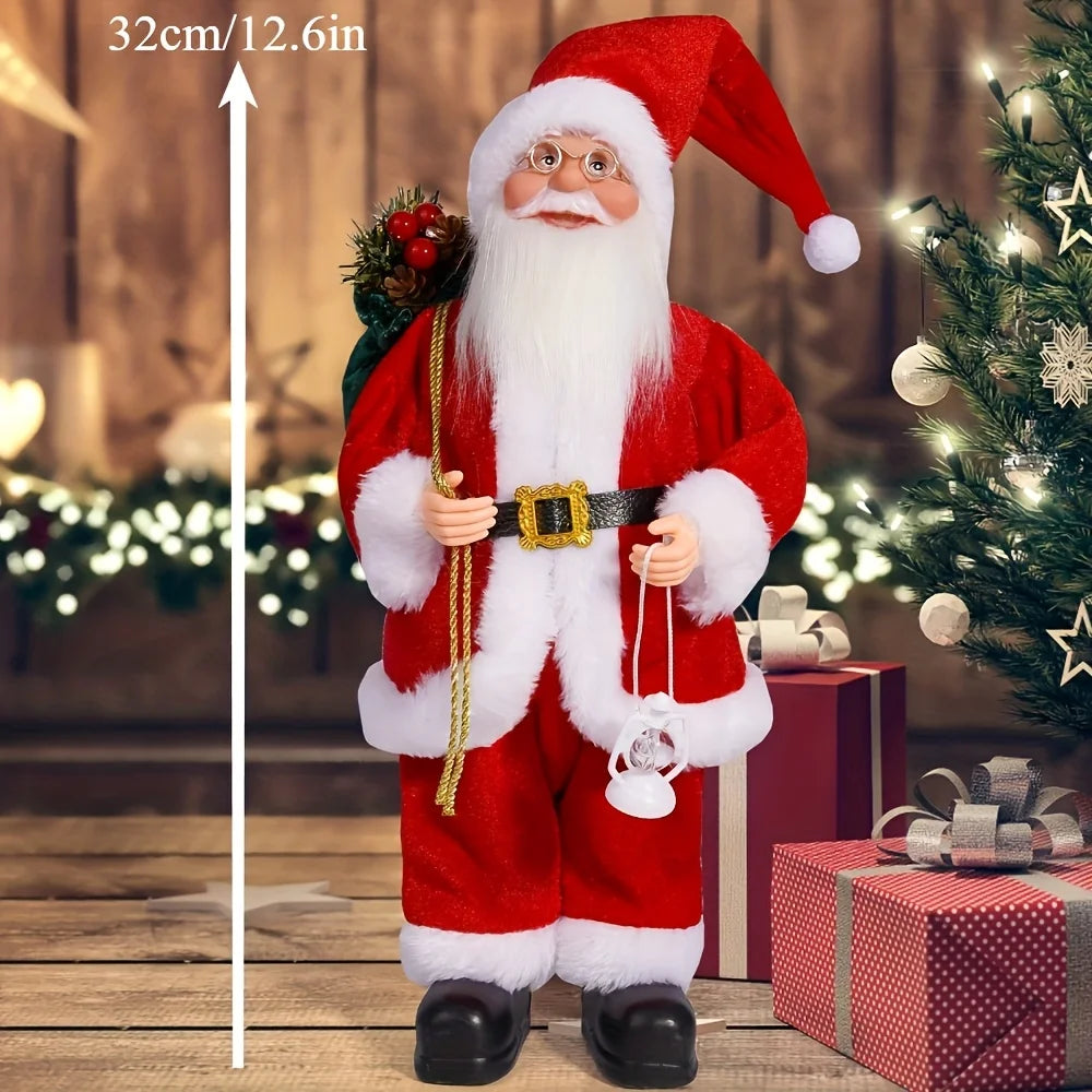 11.8-inch tall classic Santa Claus statue decorative item, Christmas table decoration, home decoration handicraft, room decorati