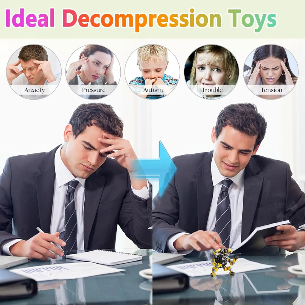 Transformable Fidget Spinners for Kids and Adults Stress Relief Sensory Toys for Boys and Girls Finger Gyro Decompression Toy