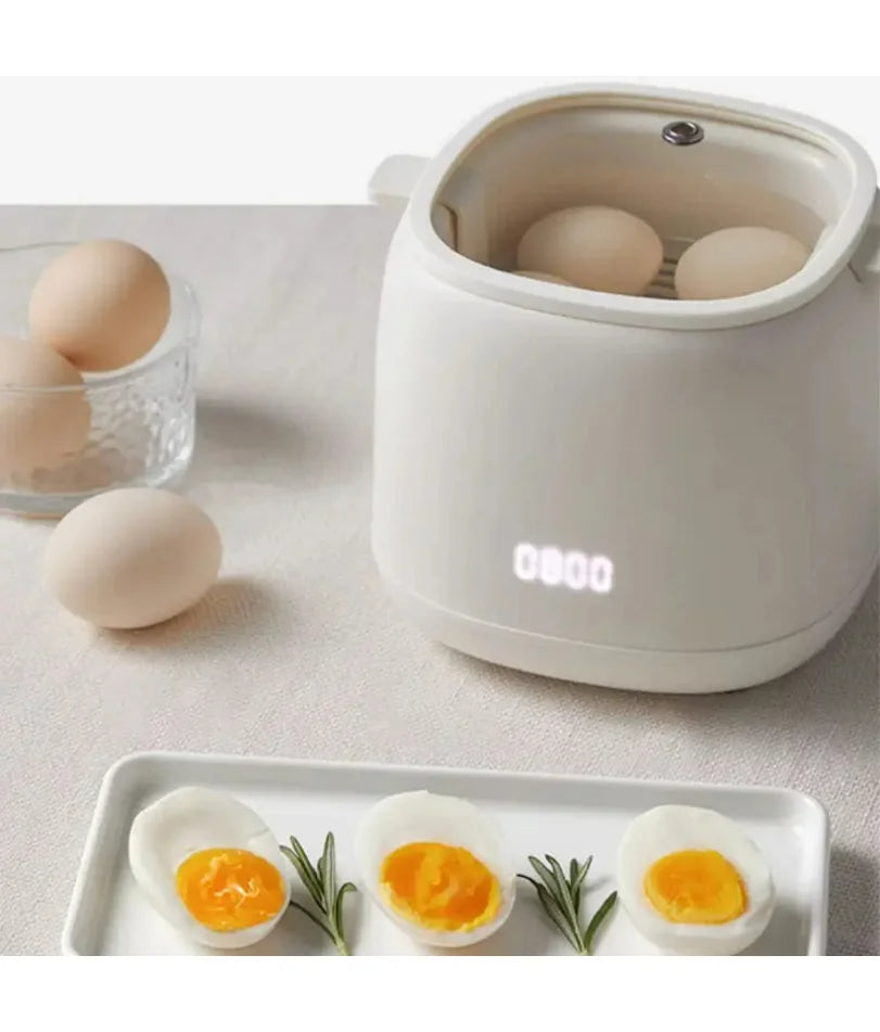 Smart Egg Cooker 300W Electric Egg Boiler Breakfast Machine Egg Custard Steaming Cooker Auto-Off Generic Omelette Cooking Tools