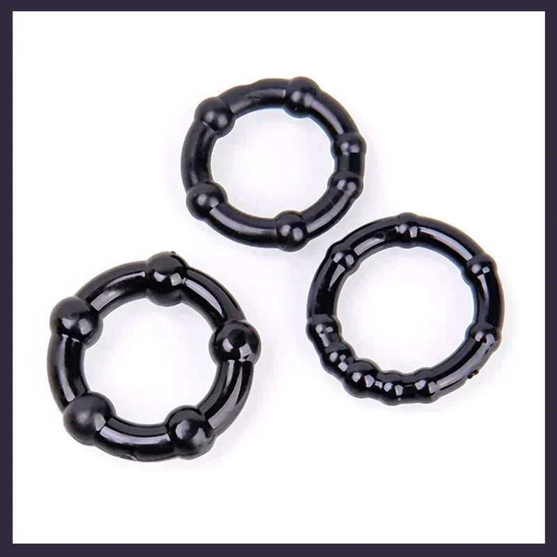 3PCS Penis Rings Crystal Delay Cockring Silicone Bdsm Bondage Erotic Accessories Prostate Adult Sex Toys For Men Male Chastity