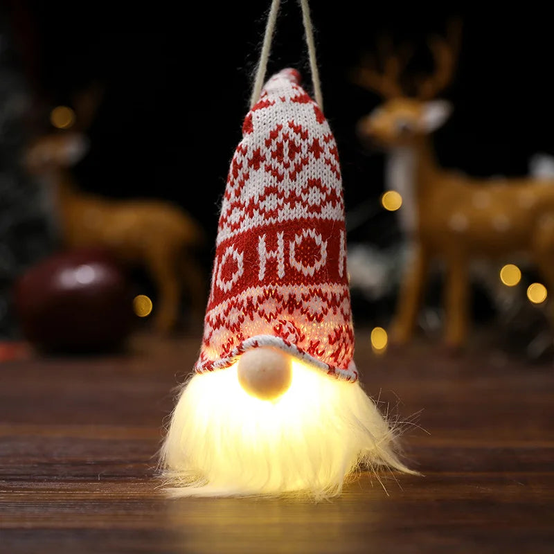 2024 Christmas Decorations LED Gnome Sequins Faceless Doll Night Light for Home Holiday Xmas Ornament Gift Navidad New Year