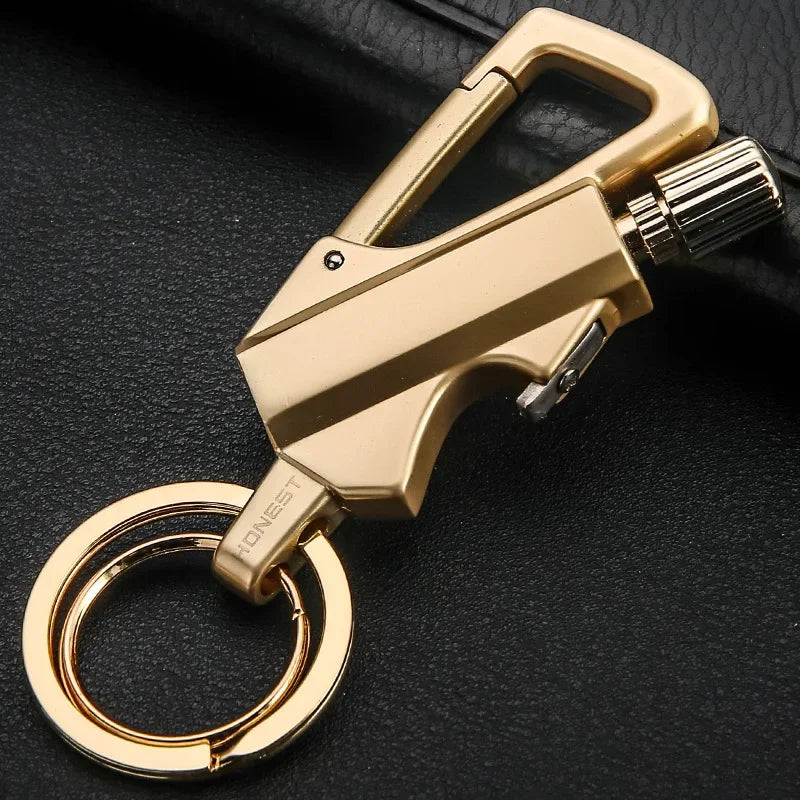 Outdoor Multifunctional Portable Match Keychain, Kerosene Lighter, Metal, Camping Ignition Tool, Men's Gadget