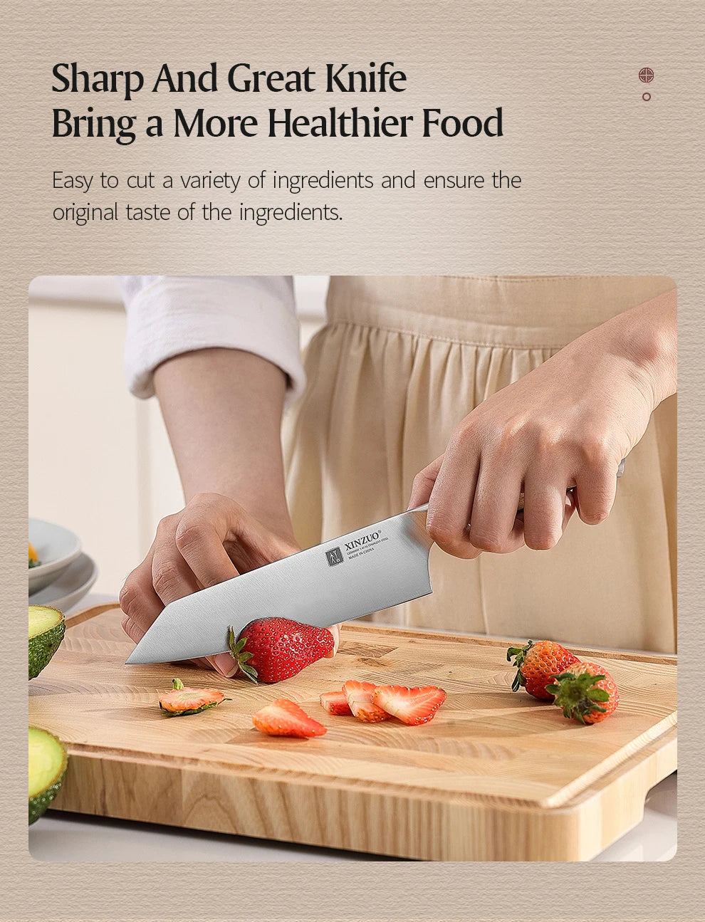 XINZUO 5.8 Inches Bunka Knife German 1.4116 Steel Kitchen-specific Chef's Knife Ergonomic Well Balanced Handle Premium Gift Box