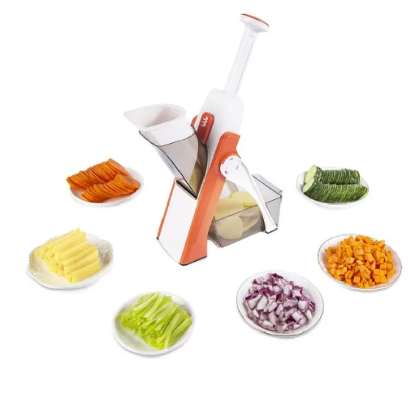 5 In 1 Vegetable Cutter Strip Cutter Adjustable Thickness Multi-Function Vegetable Cutter Safe Kitchen Accessories Gadget