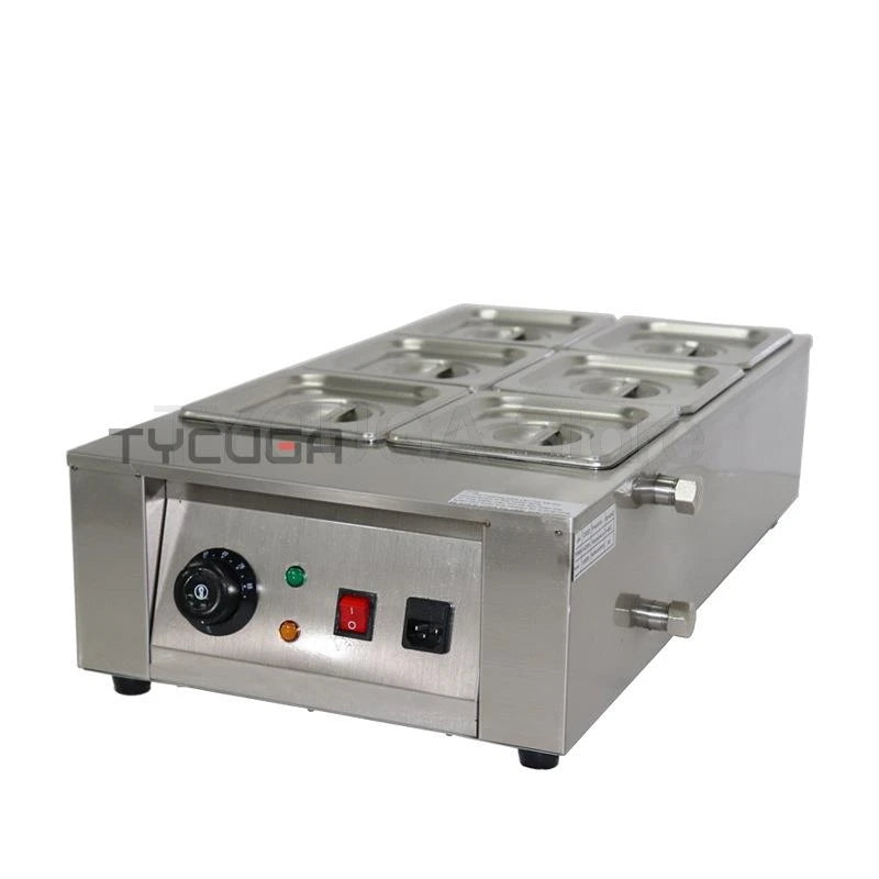 Stainless Steel Chocolate Melter 1-6 Cylinder Chocolate Melting Machine Electric Pot Heater Food Warmer Snack Food processor