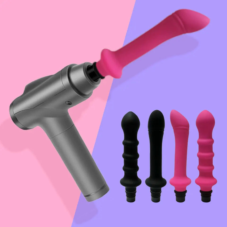 Vibrator Sex Machine Fascia Gun Massage Attachements Head to Silicone Dildo Sex Toys For Men Women Vibrators Penis Masturbation