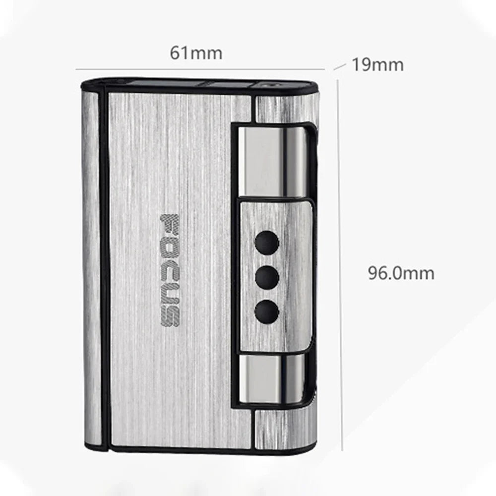 2 in 1 Automatic Cigarette Case with Lighter Compression Moisture Proof Inflatable Lighter Smoking Accessories Gadgets for Men