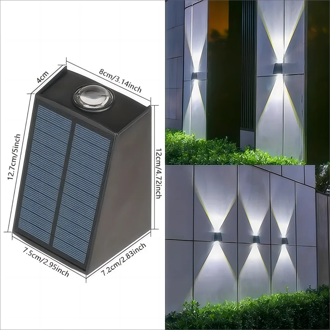 Solar Outdoor Wall Light Up Down,Waterproof Outdoor Lamp  Wall Sconces Lights for Garage Garden Yard
