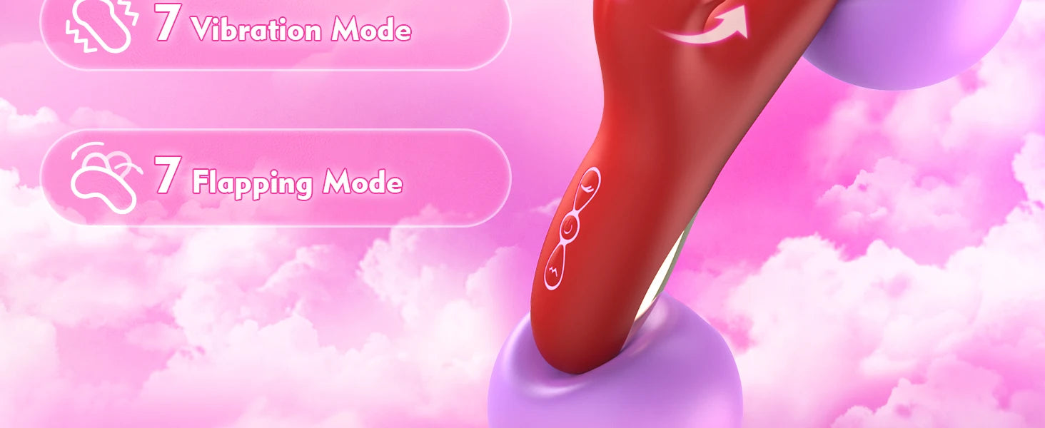 2 in 1 Tongue Thrusting Dildo Vibrator for Women 360 Rotating Clitoris Licking Flapping Stimulator G Spot Sex Toys for Adult 18+