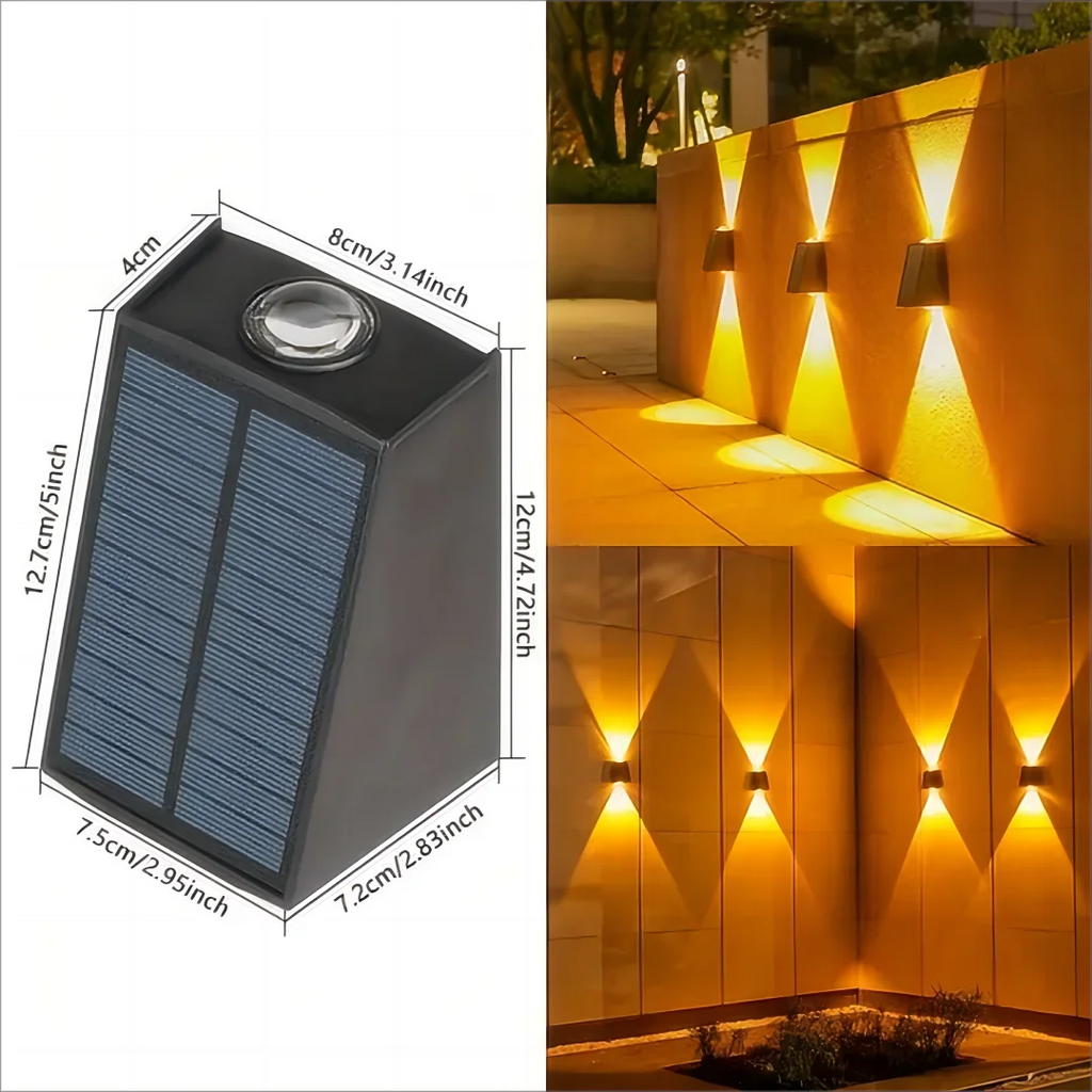 Solar Outdoor Wall Light Up Down,Waterproof Outdoor Lamp  Wall Sconces Lights for Garage Garden Yard