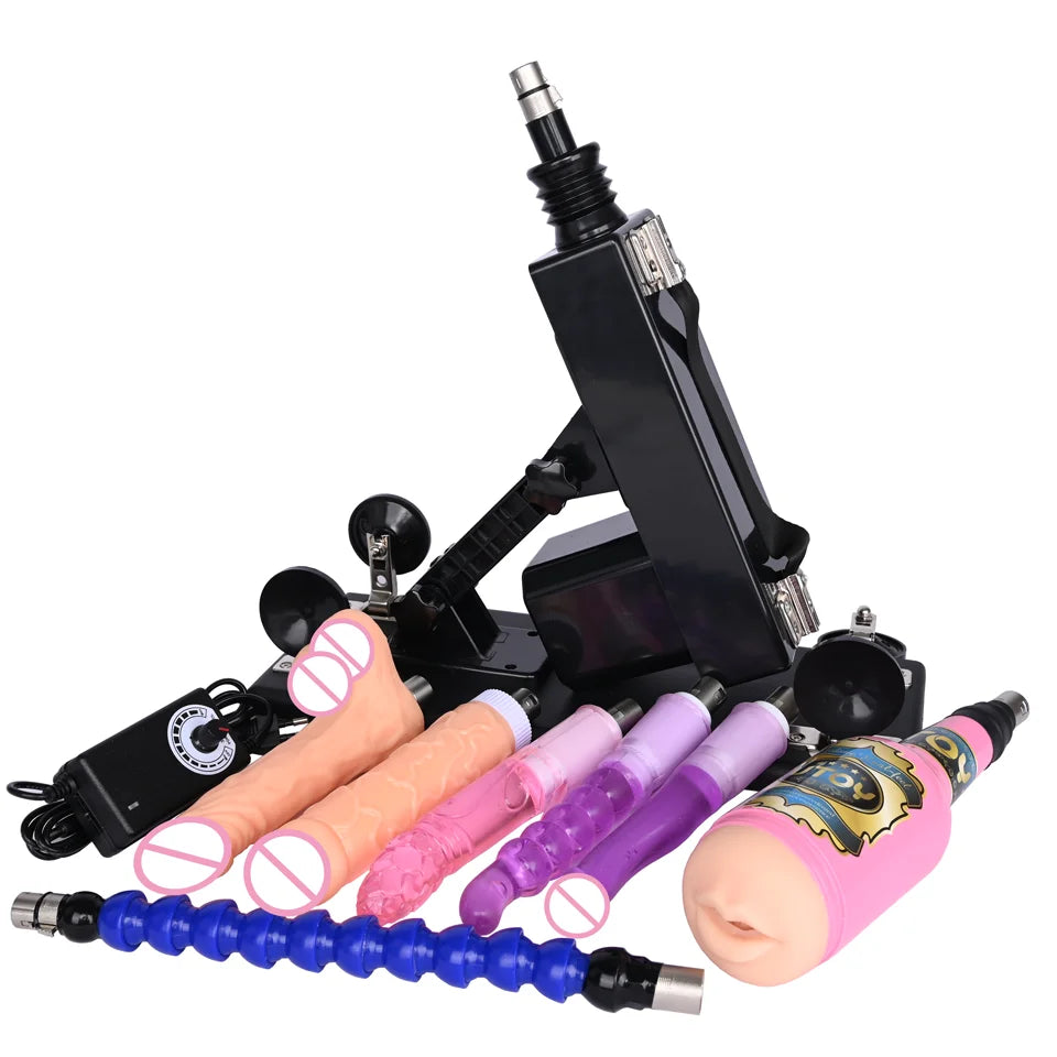 ROUGH BEAST Automatic Sex Machine with Big Black Dildo for Women Love Machine Masturbation Pumping Gun for Couple Men Sex Toys