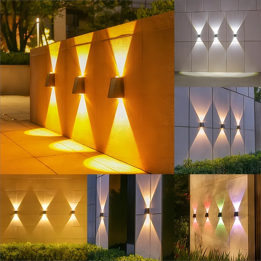 Solar Outdoor Wall Light Up Down,Waterproof Outdoor Lamp  Wall Sconces Lights for Garage Garden Yard