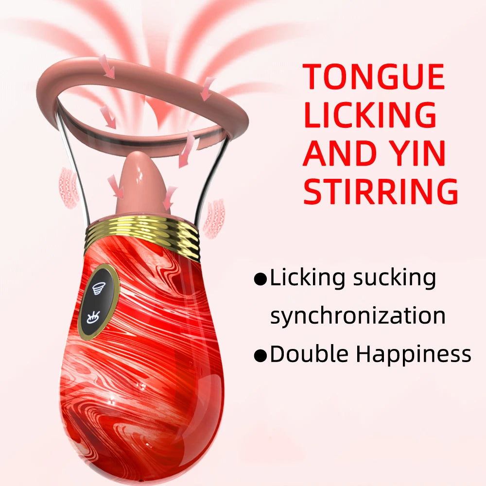 Clit Tongue Licking Vibrator Female Sex Toys for Women Mouth Biting Oral Clitoris Stimulator Sucking Nipple Orgasm Adult Product