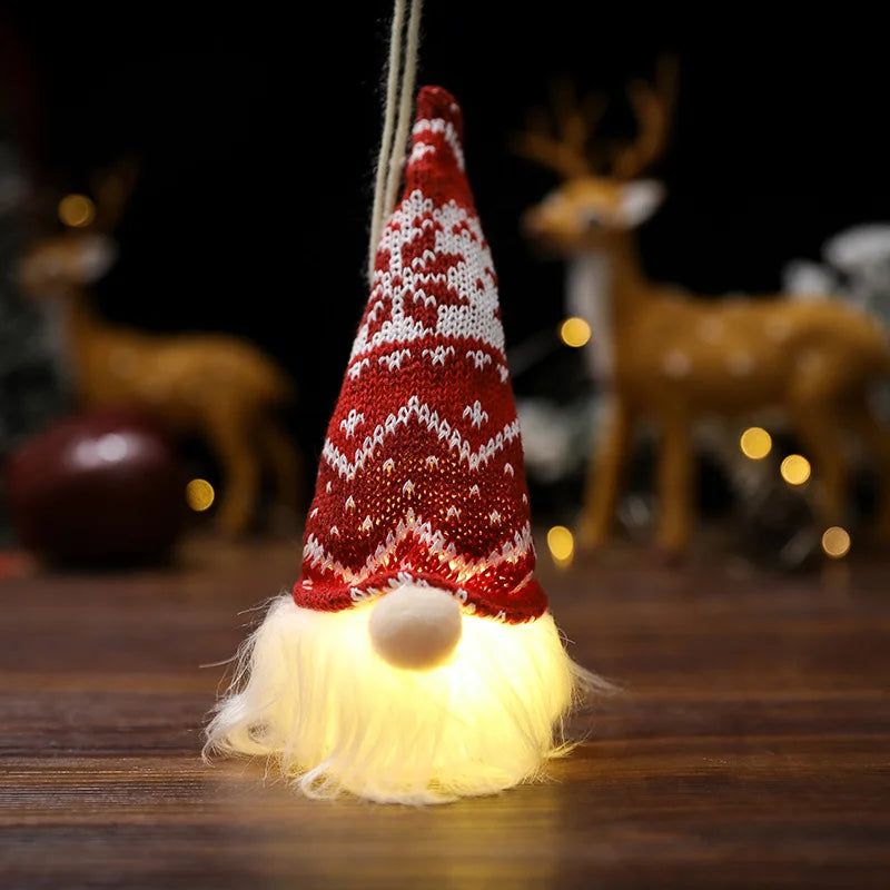 2024 Christmas Decorations LED Gnome Sequins Faceless Doll Night Light for Home Holiday Xmas Ornament Gift Navidad New Year