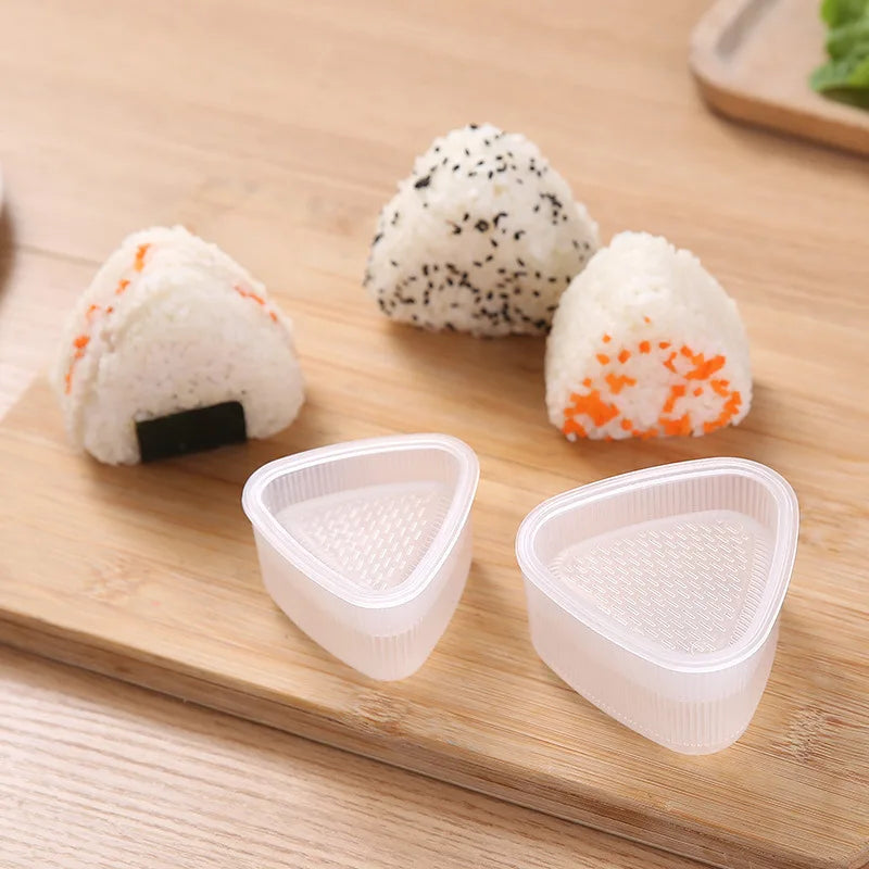 1/2Pcs Triangular Plastic Sushi Rice Ball Maker Mould Onigiri Mold Set Kitchen Gadgets Stuff Transparent Bento Accessories