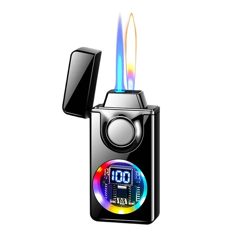 Mecha Voice-activated Intelligent Dual-fire Lighter, Gas-electric Mix, Four Ignition Methods, Creative Gifts