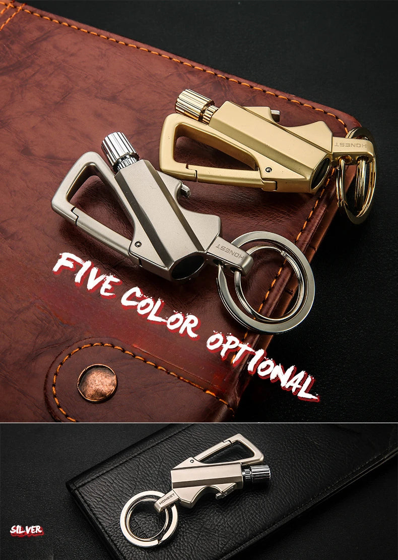 Outdoor Multifunctional Portable Match Keychain, Kerosene Lighter, Metal, Camping Ignition Tool, Men's Gadget